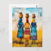 水鉢を持つアフリカの女性 ポストカード (正面/裏面)