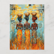 水鉢を持つアフリカの女性