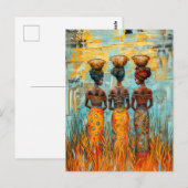 水鉢を持つアフリカの女性 ポストカード (正面/裏面)