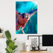 水銀のペレグリン《鳥》ハヤブサ翼 ポスター (ホームオフィス)