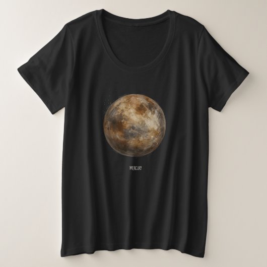 水銀：水色の惑星 プラスサイズTシャツ (デザイン正面)