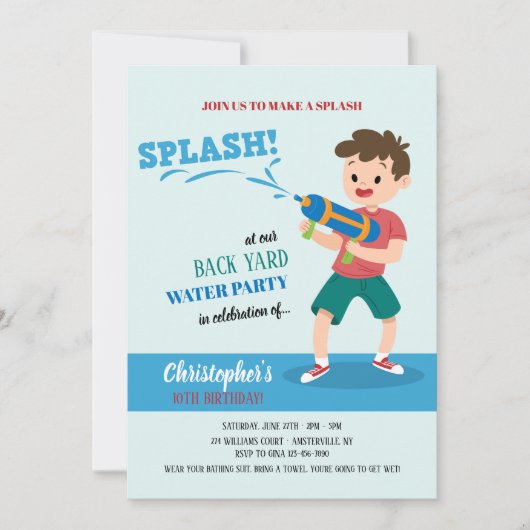 水銃のパーティの招待状 招待状 (正面)