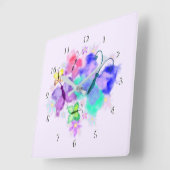 水鏡蝶ウォールクロック – フレッシュ春 スクエア壁時計 (傾斜)