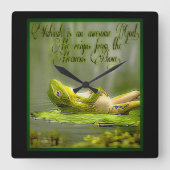 水陸両用モデルカエル放火01-02 スクエア壁時計 (正面)