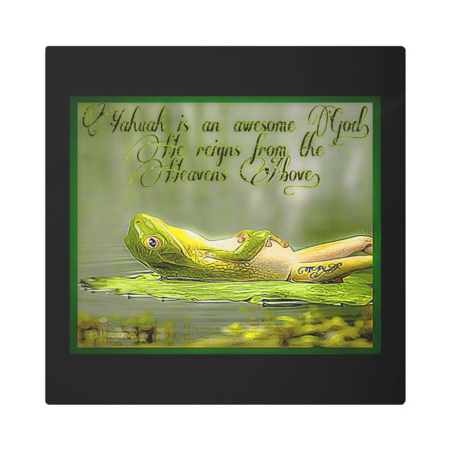 水陸両用モデル：カエル湖01-02 メタルプリント (正面)