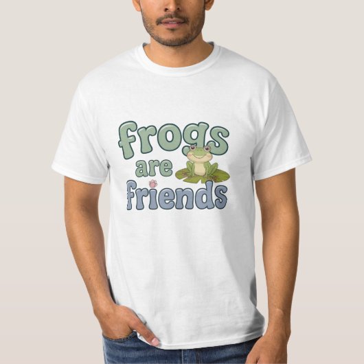 水陸両用予測できなファン向けのカエルのグラフィック Tシャツ (正面)