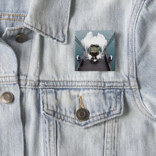 水陸両用突撃機がUSNSから降りる 缶バッジ (インサイチュ)