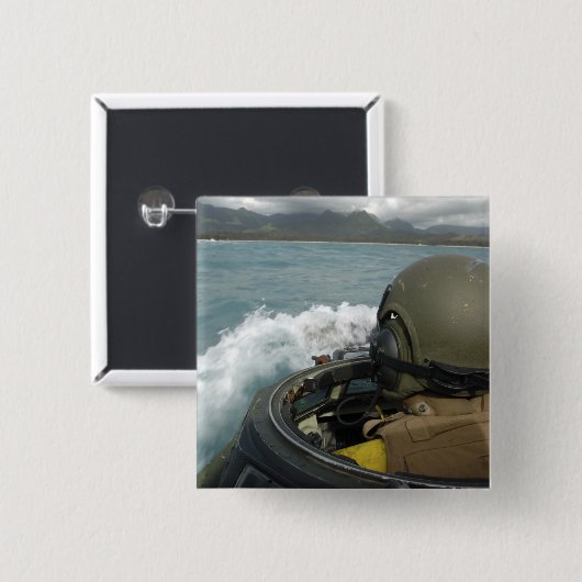 水陸両用突撃機を運転する米国の海洋 缶バッジ (正面&裏面)