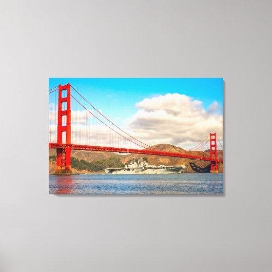 水陸両用突撃船 – LHD-6 24x36 キャンバスプリント (正面)