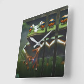 水陸両用Iケンゲージアート スクエア壁時計 (傾斜)