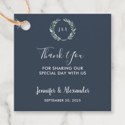 水離れ色モノグラ結婚ム感謝していズ フェイバータグ (正面)