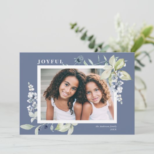 水霜の降りた色の冬の果実の写真 シーズンカード (スタンド正面)