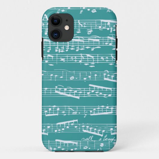 水青い音楽ノート Case-Mate iPhoneケース (裏面)