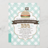 水青いBBQはウェディングシャワーの招待状をつなぎます 招待状 (正面/裏面)