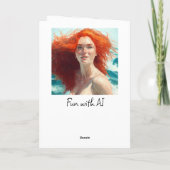 水面から現れるゴージャスな赤毛 カード (裏面)