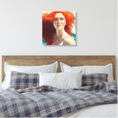 水面から現れるゴージャスな赤毛 キャンバスプリント (インサイチュ (寝室))