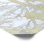 水面に映る広葉樹 ポスター (角)