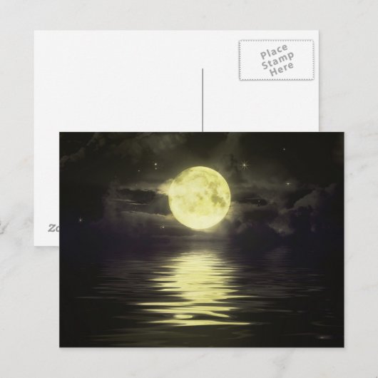 水面に映る月 ポストカード (正面/裏面)