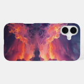 水面に映る超現実的な夕焼けの雲 iPhoneケース (裏面横)