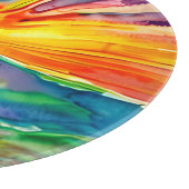 水面に映る鮮やかな夕焼け カッティングボード (角)