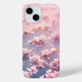 水面に浮かぶピンクの儚い桜の花 Case-Mate iPhoneケース (裏面)