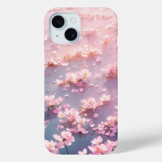 水面に浮かぶピンクの儚い桜の花 Case-Mate iPhoneケース (裏面)
