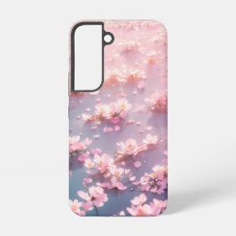 水面に浮かぶピンクの儚い桜 SAMSUNG GALAXY S22ケース