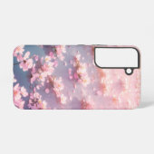 水面に浮かぶピンクの儚い桜 SAMSUNG GALAXYケース (裏面横)