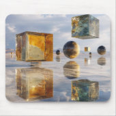 水面に浮かぶ幾何学的な驚異 マウスパッド (正面)