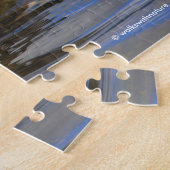 水面に浮かぶ美しい樹鴨の輪郭 ジグソーパズル (側面)