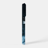 水面のクロス ダークブルーの聖書の言葉をカスタマイズ iPhoneケース (右側面)