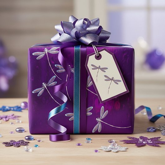 水面のトンボ ラッピングペーパー