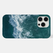 水面の泡立つオーシャンパターン iPhoneケース (裏面横)