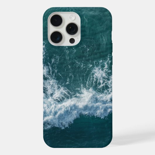 水面の泡立つオーシャンパターン iPhoneケース (裏面)