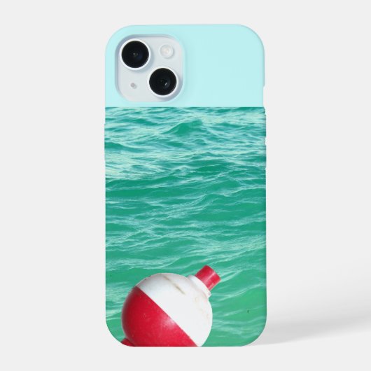水面の釣り用浮き iPhone 15ケース (裏面)