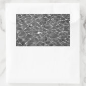 水面への光の反射:白黒 長方形シール (バッグ)