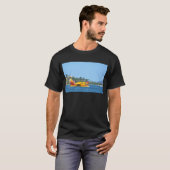 水面をタクシングする水上飛行機。 Tシャツ (正面フル)