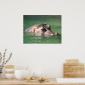 水面を泳ぐ海馬 ポスター (キッチン)