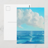 水面上の雲 - 画家風の海景色 ポストカード (正面/裏面)