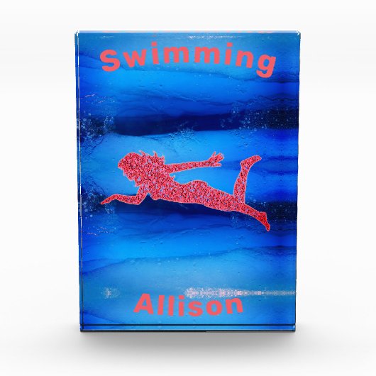 水面下で泳ぐ女の子 フォトブロック (正面)