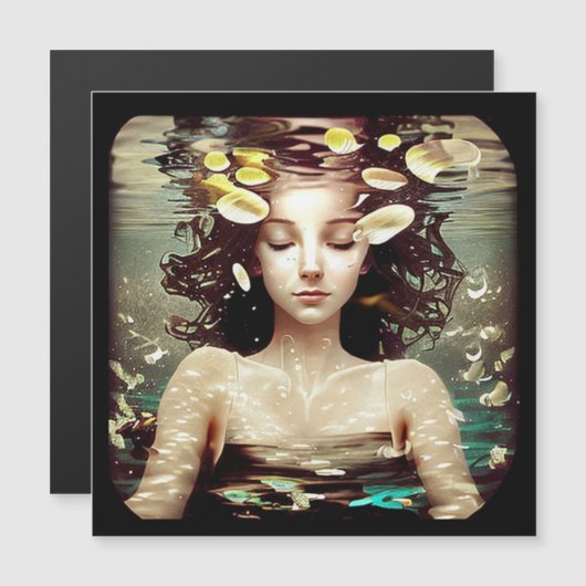 水面下の女性 | AIで生成されたアートワーク (正面/裏面)