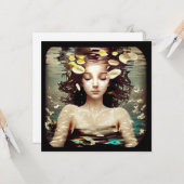 水面下の女性 | AIで生成されたアートワーク カード (正面/裏面インサイチュ)