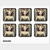 水面下の女性 | AIで生成されたアートワーク スクエアシール (シート)