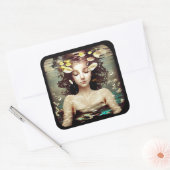 水面下の女性 | AIで生成されたアートワーク スクエアシール (封筒)