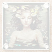 水面下の女性 | AIアートワーク ガラスコースター (裏面)