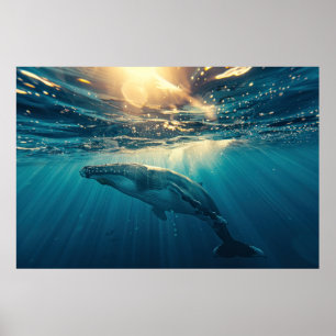 水面下の青クジラ ポスター