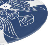 水面下の魚デザイン（青） カッティングボード (角)