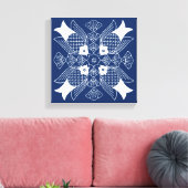 水面下の魚デザイン（青） キャンバスプリント (インサイチュ (リビング))