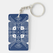 水面下の魚デザイン（青） キーホルダー (裏面)