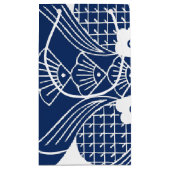 水面下の魚デザイン（青） スモールペーパーバッグ (裏面)